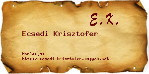 Ecsedi Krisztofer névjegykártya