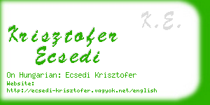 krisztofer ecsedi business card